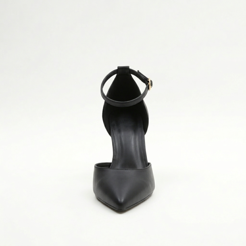 Escarpins Noirs Minimal Élégance à Bride Cheville