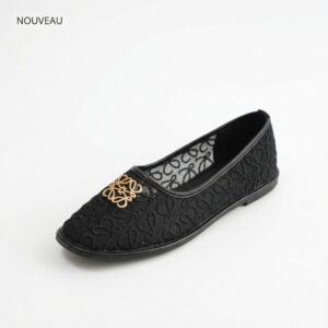 Ballerines Dentelle Noire Signature Élégante