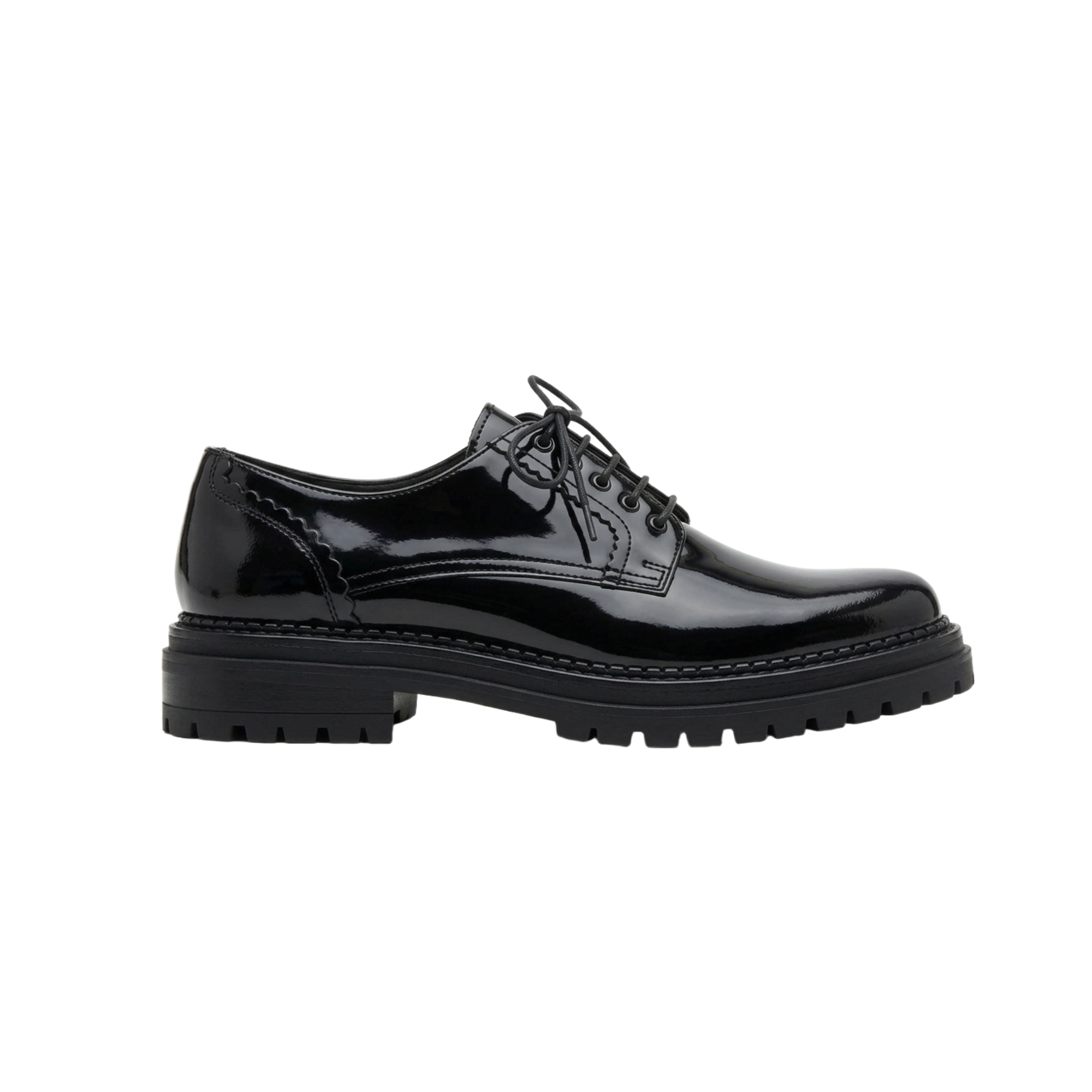 Derbies Noires à Semelle Épaisse